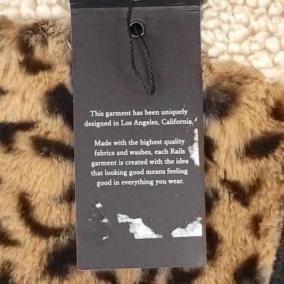 Rails Saga Fleece Pullover Sherpa Cream Leopard Mix - Picture 10 of 16